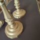 Pair of large candlesticks in gilded brass, 19th century.