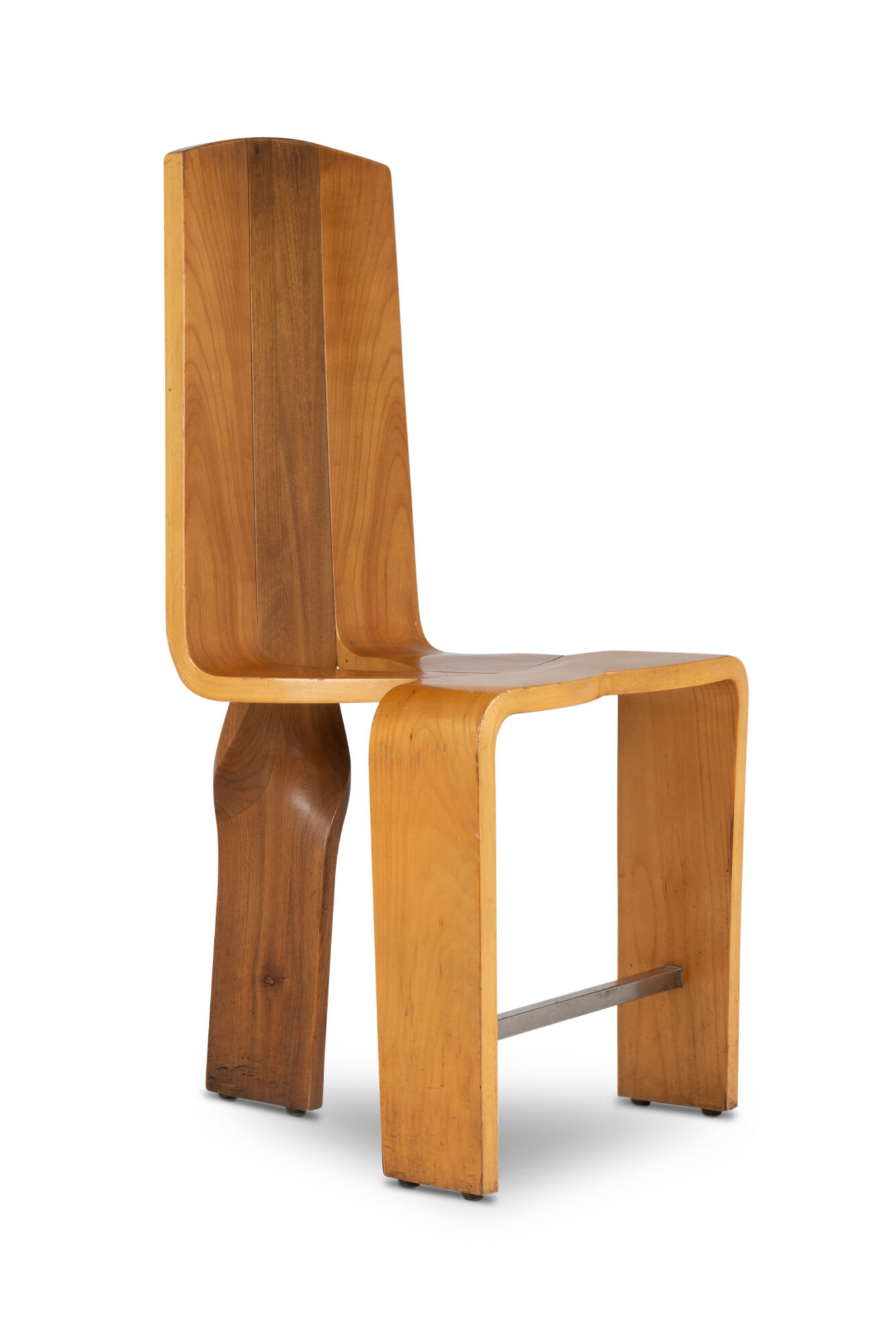 Series of eight blond cherry chairs, 1980s