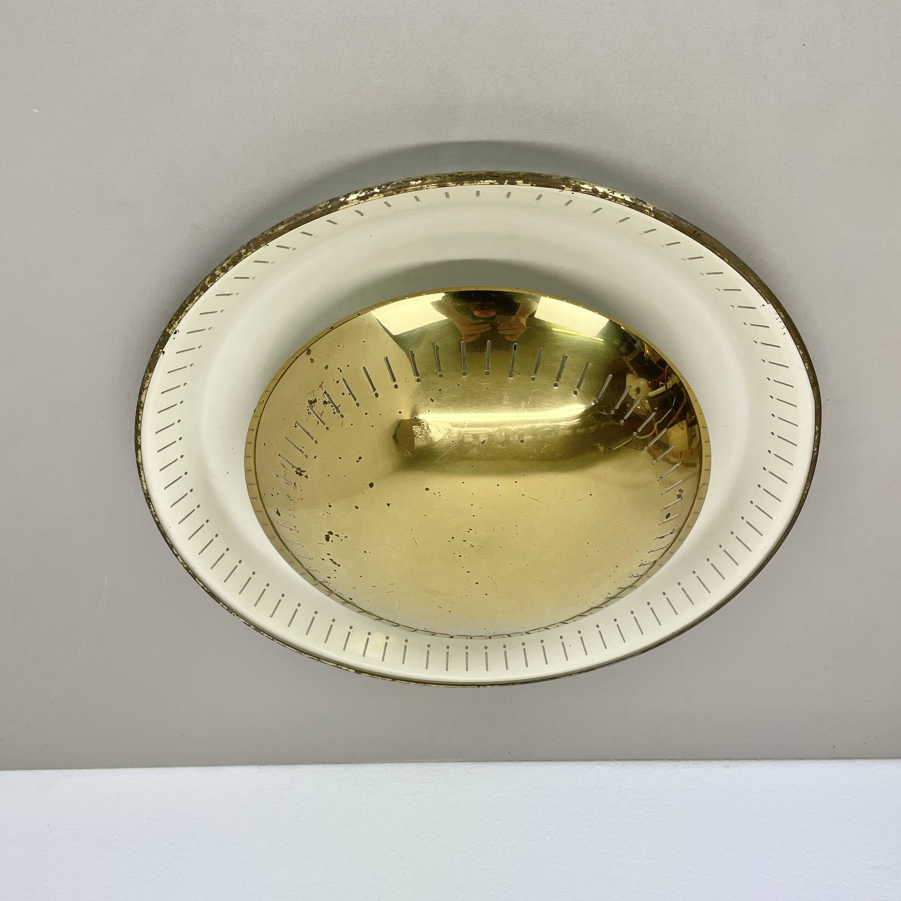 unique 42cm Brass Gino Sarfatti Style Ceiling wall Light Flushmount, Italy