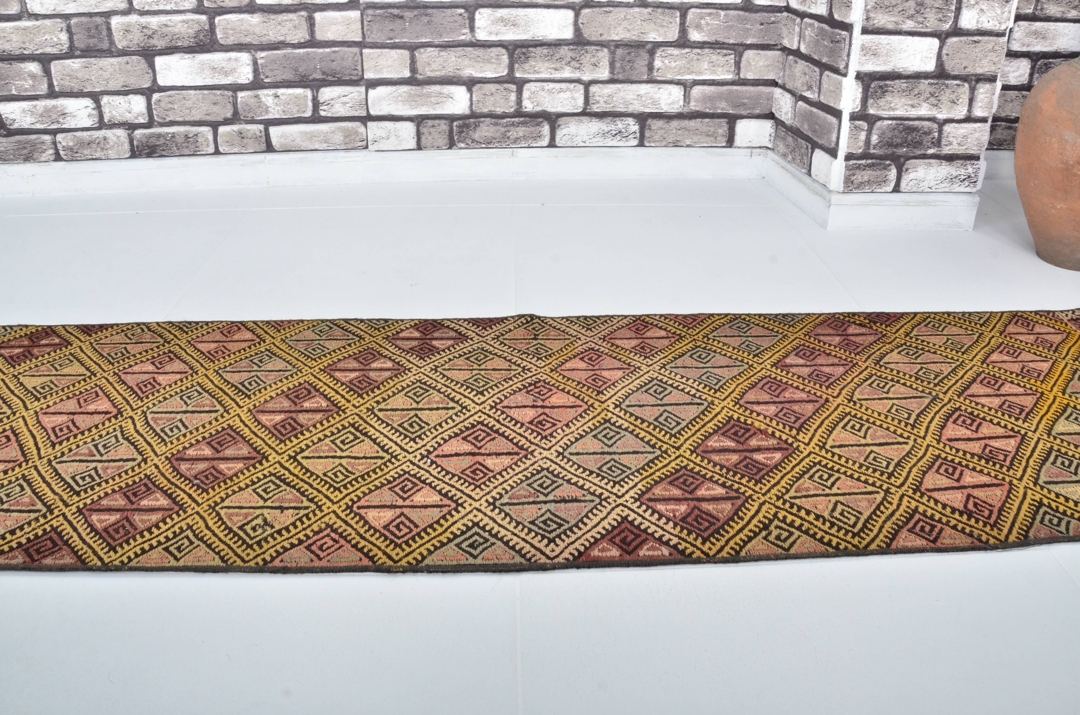 Anatolian Floral Vintage Kilim Runner sku 3397