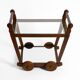 Beautiful, unique 1930s tea trolley bar cart made of solid oak wood