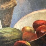 Still life, oil on ancient canvas