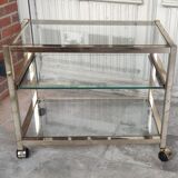 Rolling console service design / gold metal and glass