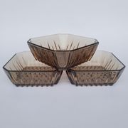 Set 3 cups in smoked glass