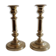 Old pair of candlesticks, bronze torches of the Louis Philippe period