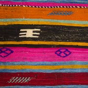 Vibrant Vintage Anatolian Kilim,Hand-Woven Wool & Cotton Rug – sku 137