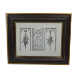 Room framed under glass "architecture and sculpture Louis XVI"