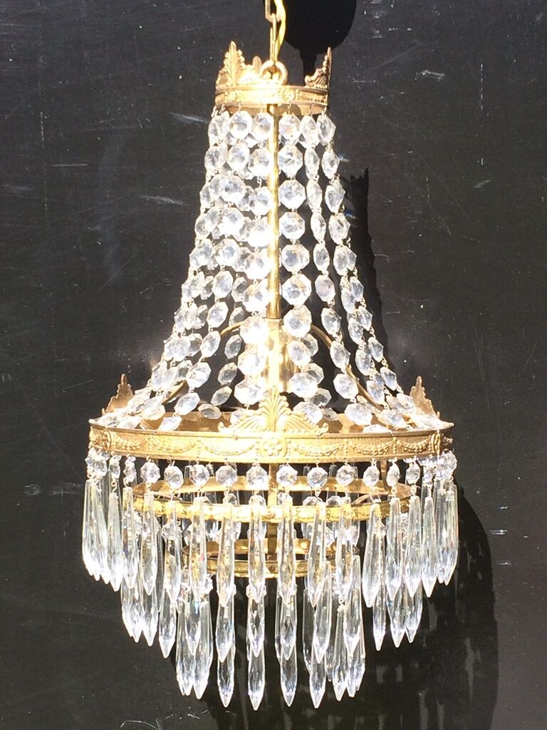 Grapefruit Hot Air Balloon Chandelier * Hollywood Regency * 50s