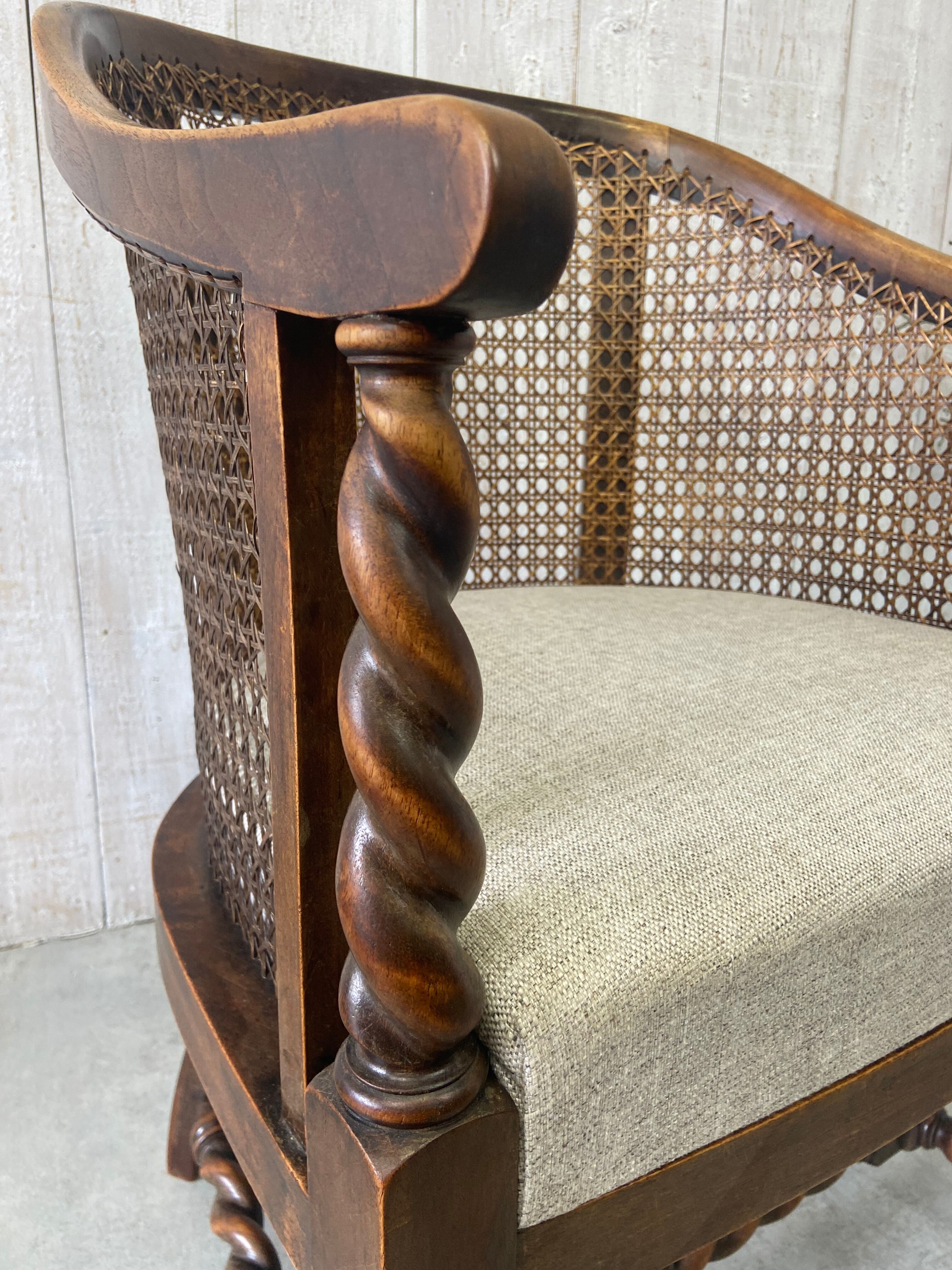 Antique chair with caning