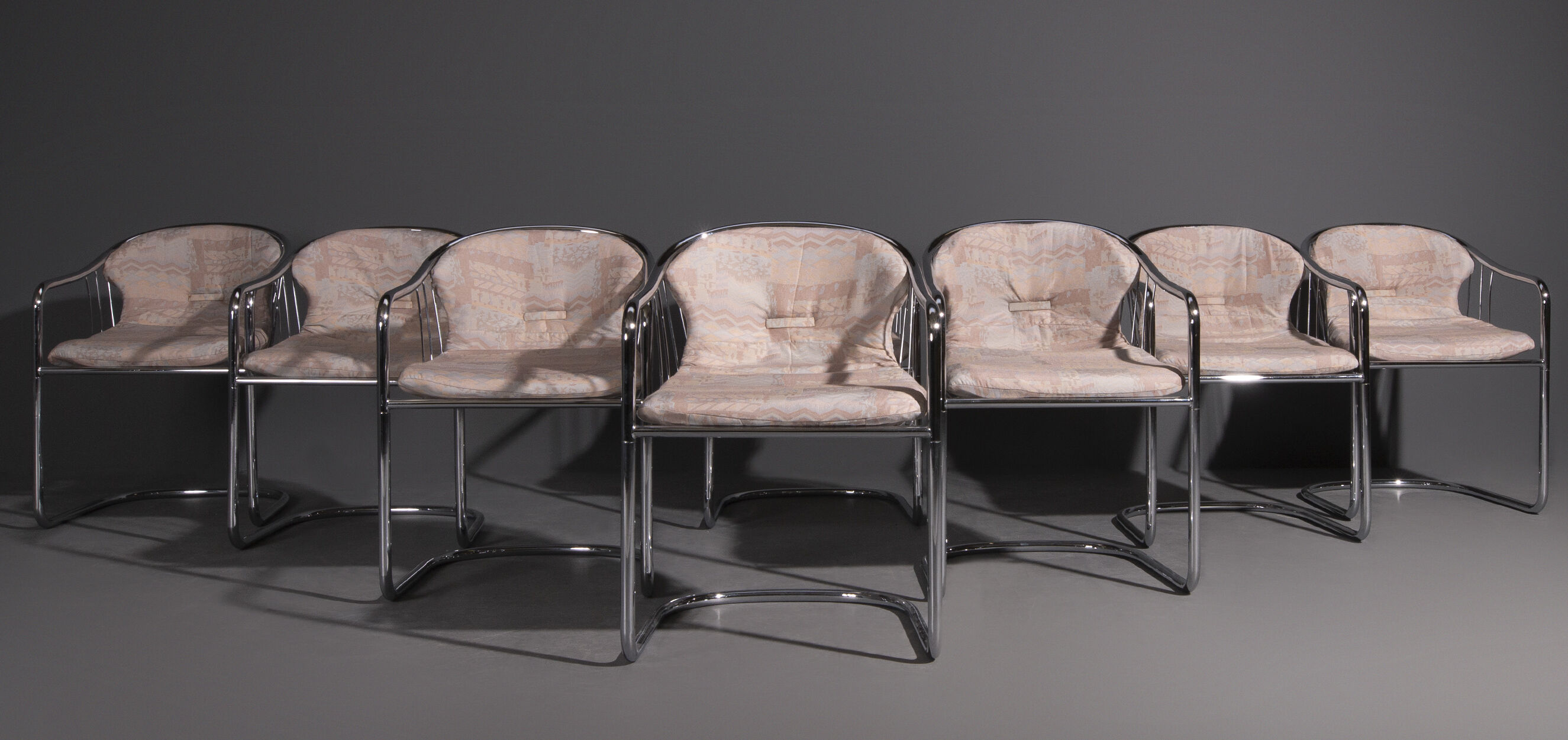 Set of 8 Gastone Rinaldi dining chairs, 70's