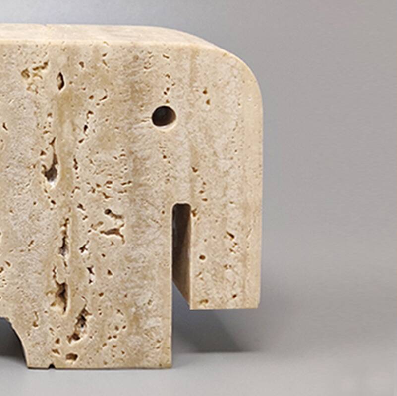 1970s original travertine elephant sculpture