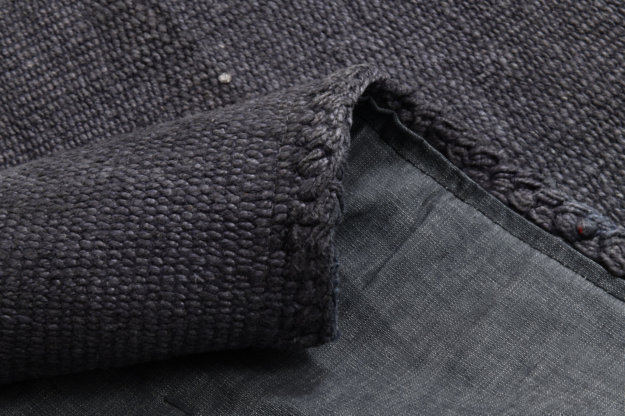 Patchy handmade hemp rug, 164x204cm