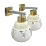 Design wandlampen Kamenicky Senov met melkglas kap vintage