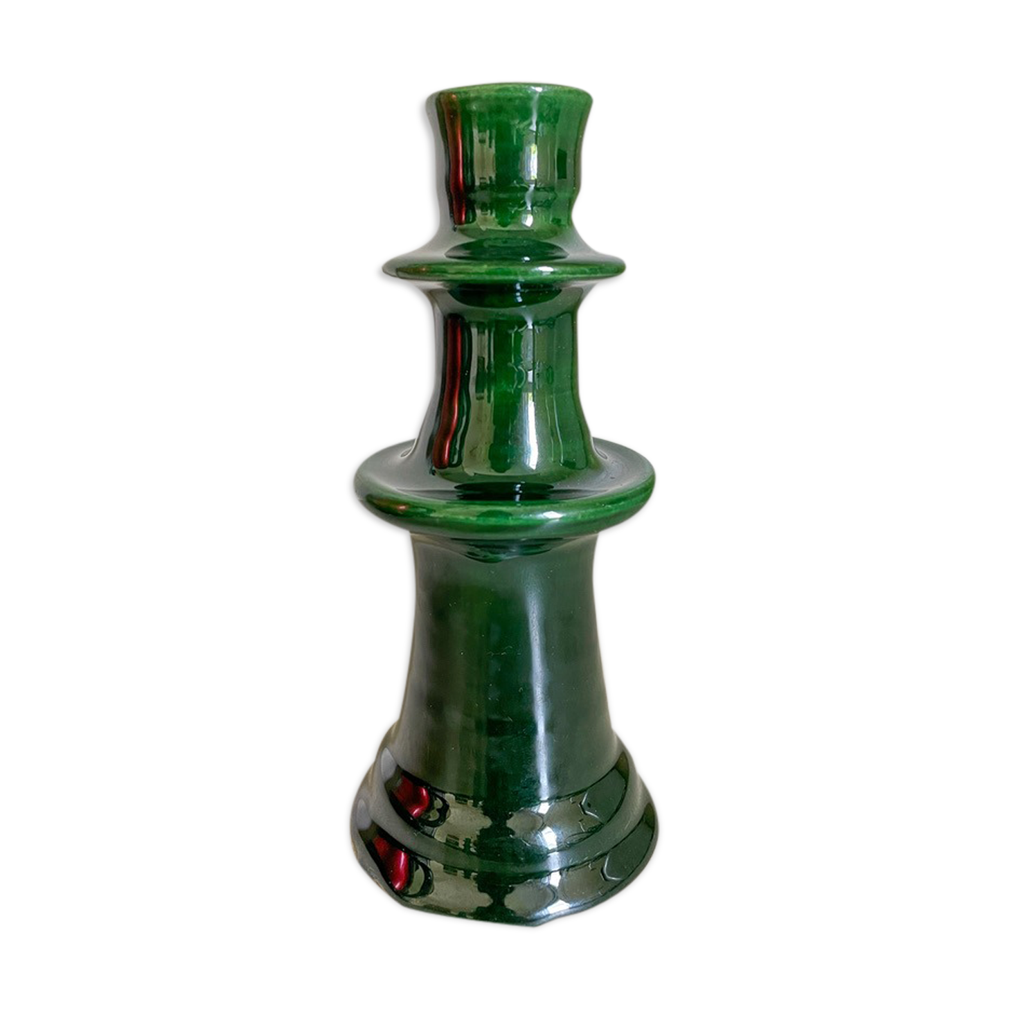 Ceramic candle holder Tamegroute green