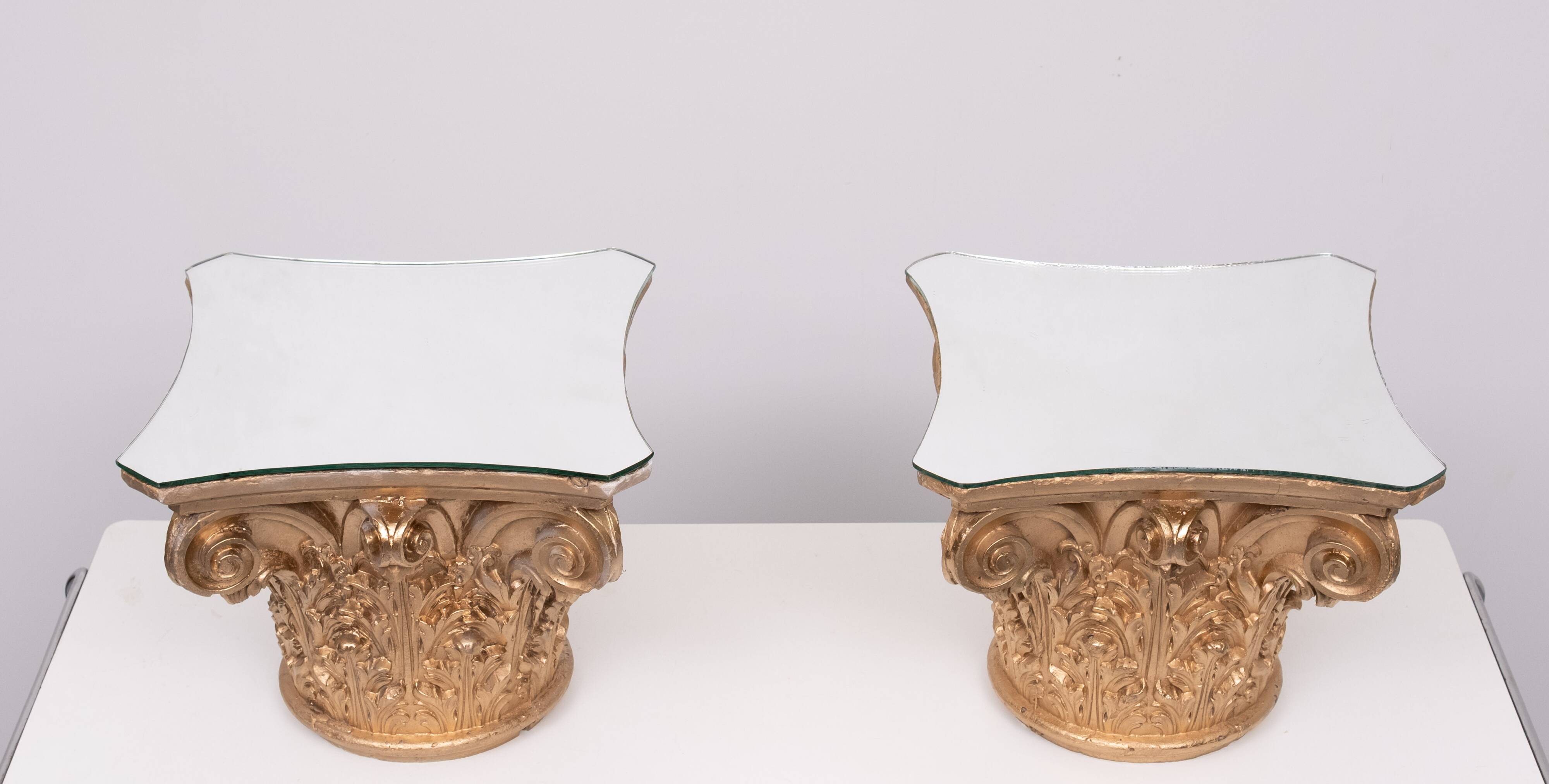 Corinthian capital side tables, 1970s