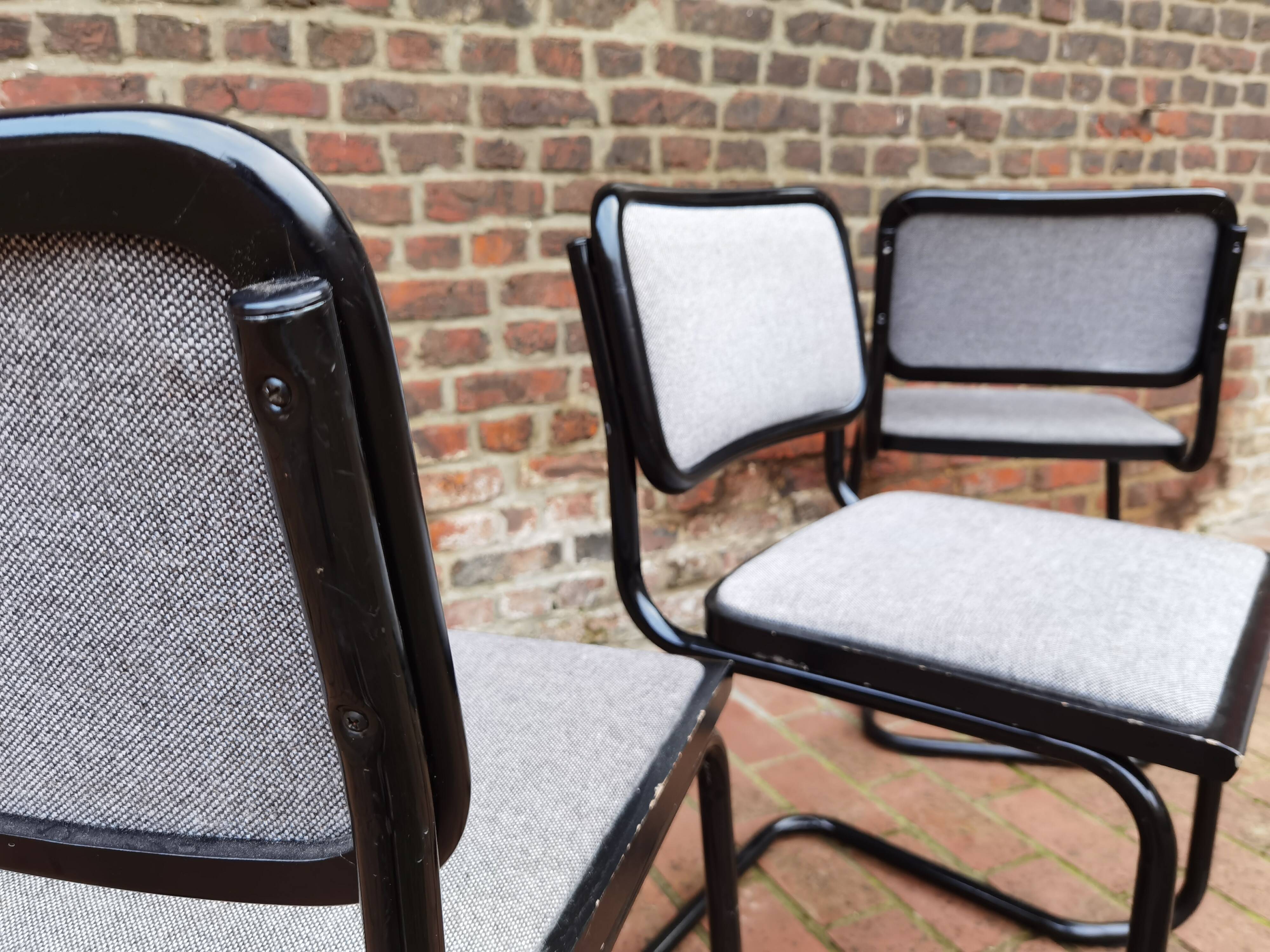 Lot of 4 chairs Marcel Breuer Cesca B32