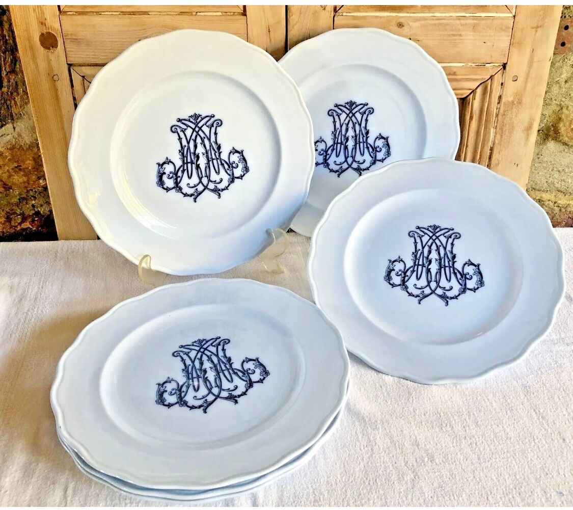 Old large oval dish Brown Westhead Moore & co monogram XIX