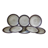 Set of 8 ceramic dessert plates from Poterie Hautes Ribes, Grasse