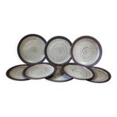 Set of 8 ceramic dessert plates from Poterie Hautes Ribes, Grasse