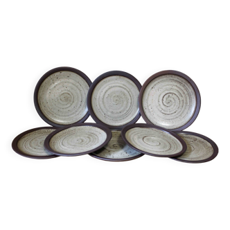 Lot de 8 assiettes à dessert en céramique Poterie Hautes Ribes Grasse