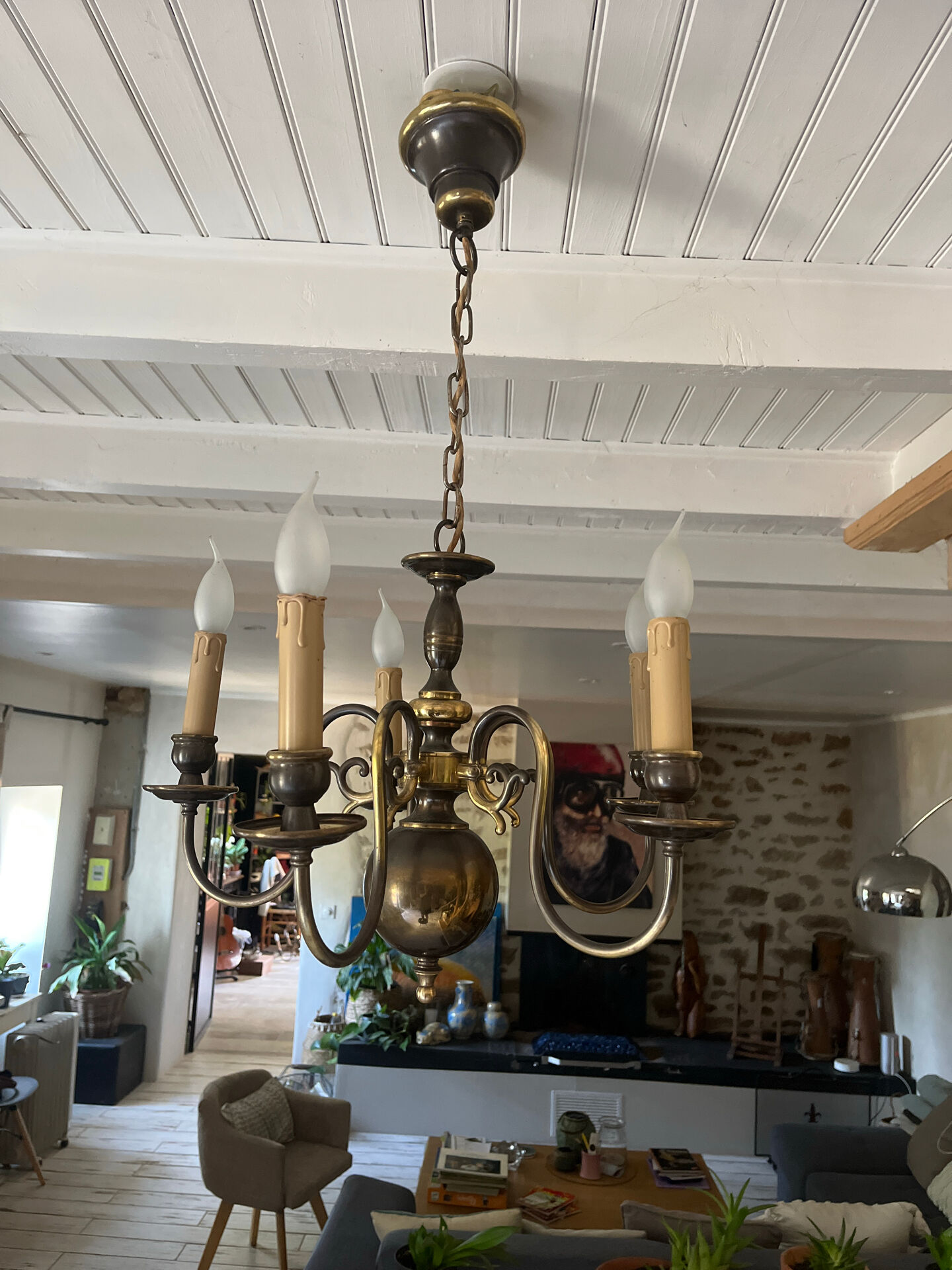 Dutch chandelier with 5 branches