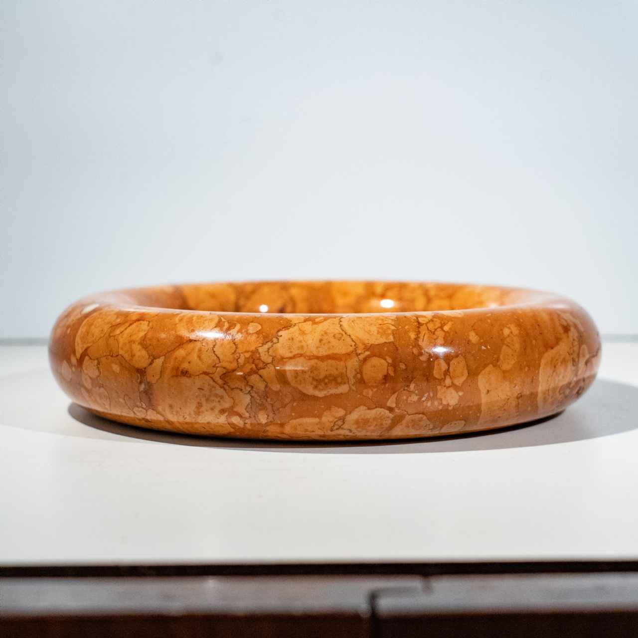 Rosso Verona marble centerpiece / empty pocket, Italian design 1960s