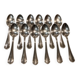 12 Christofle silver plated dessert spoons, 17cm