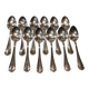 12 Christofle silver plated dessert spoons, 17cm