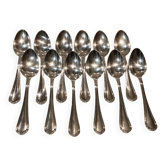 12 Christofle silver plated dessert spoons, 17cm