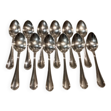 12 Christofle silver plated dessert spoons, 17cm