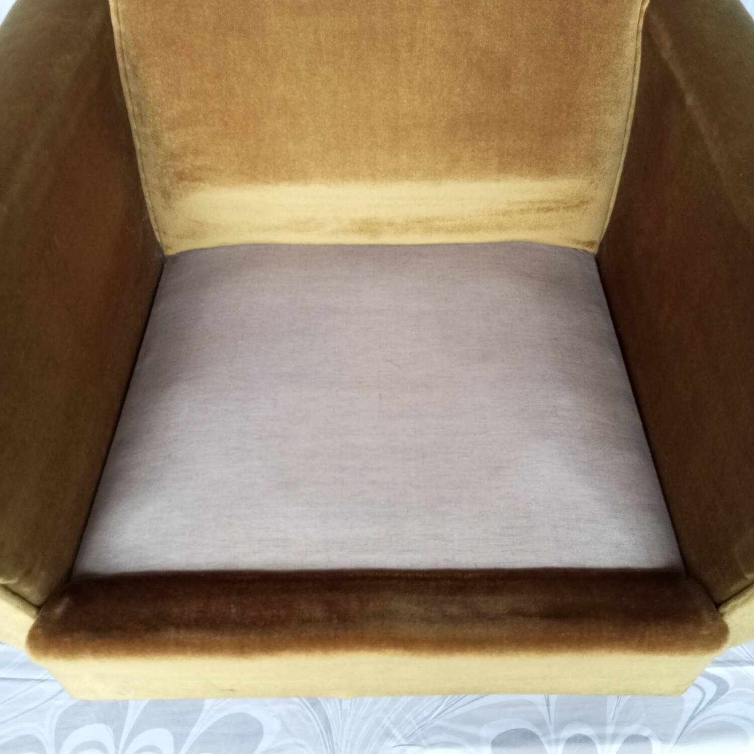 Vintage yellow velvet armchairs