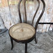 Chair bistrot style thonet dark wood & seat cannée 70s vintage #a233