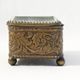 Antique jewelry box Napoleon III in brass and beveled glass