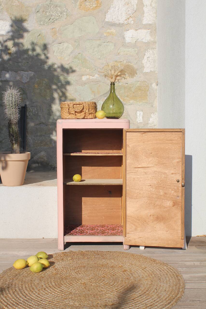 Small powder pink Parisian wardrobe