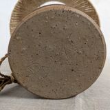 Vintage varnished stoneware lamp and jute rope