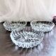 Serving dish called "beggar" with 3 compartments cut glass