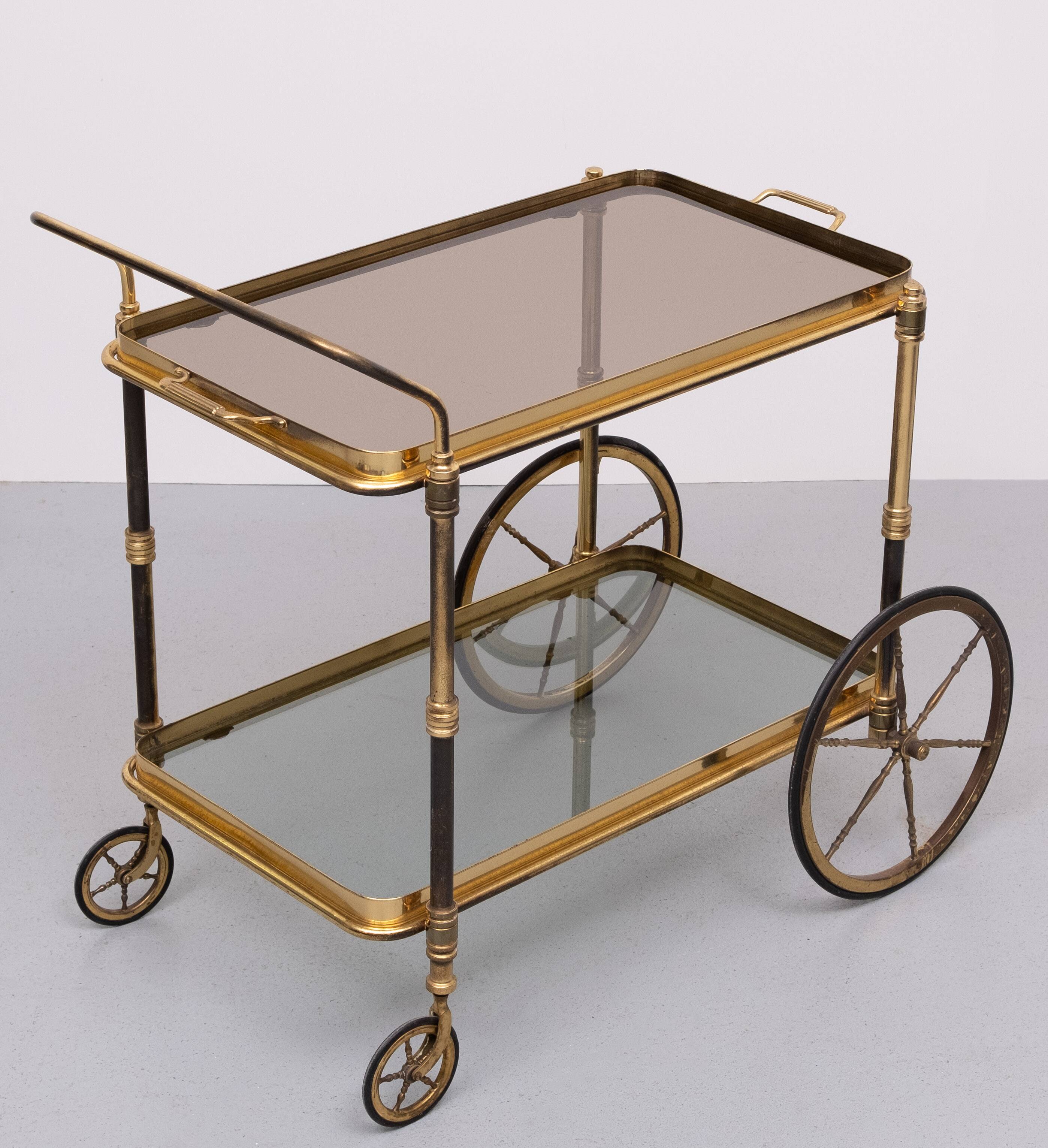 Stunning Brass Bar Trolley 1950s France
