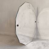 Élégant miroir ancien biseauté à 12 pans – style Art Déco vintage