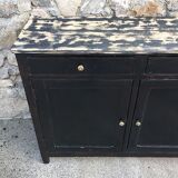 Old black buffet wood tray patina