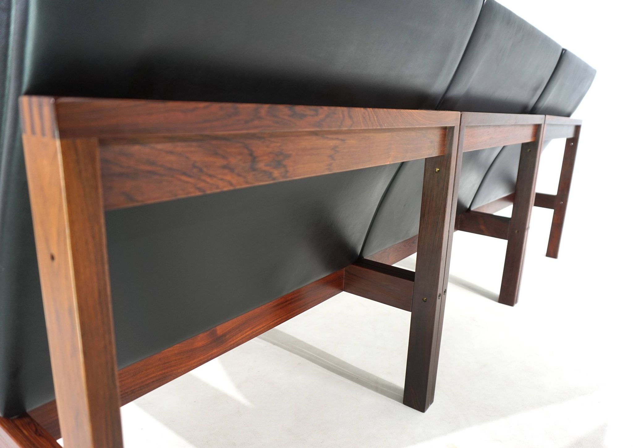 France & Son Set of 3 Modular Leather Armchairs by O. Gjerløv-Knudsen/T. Li