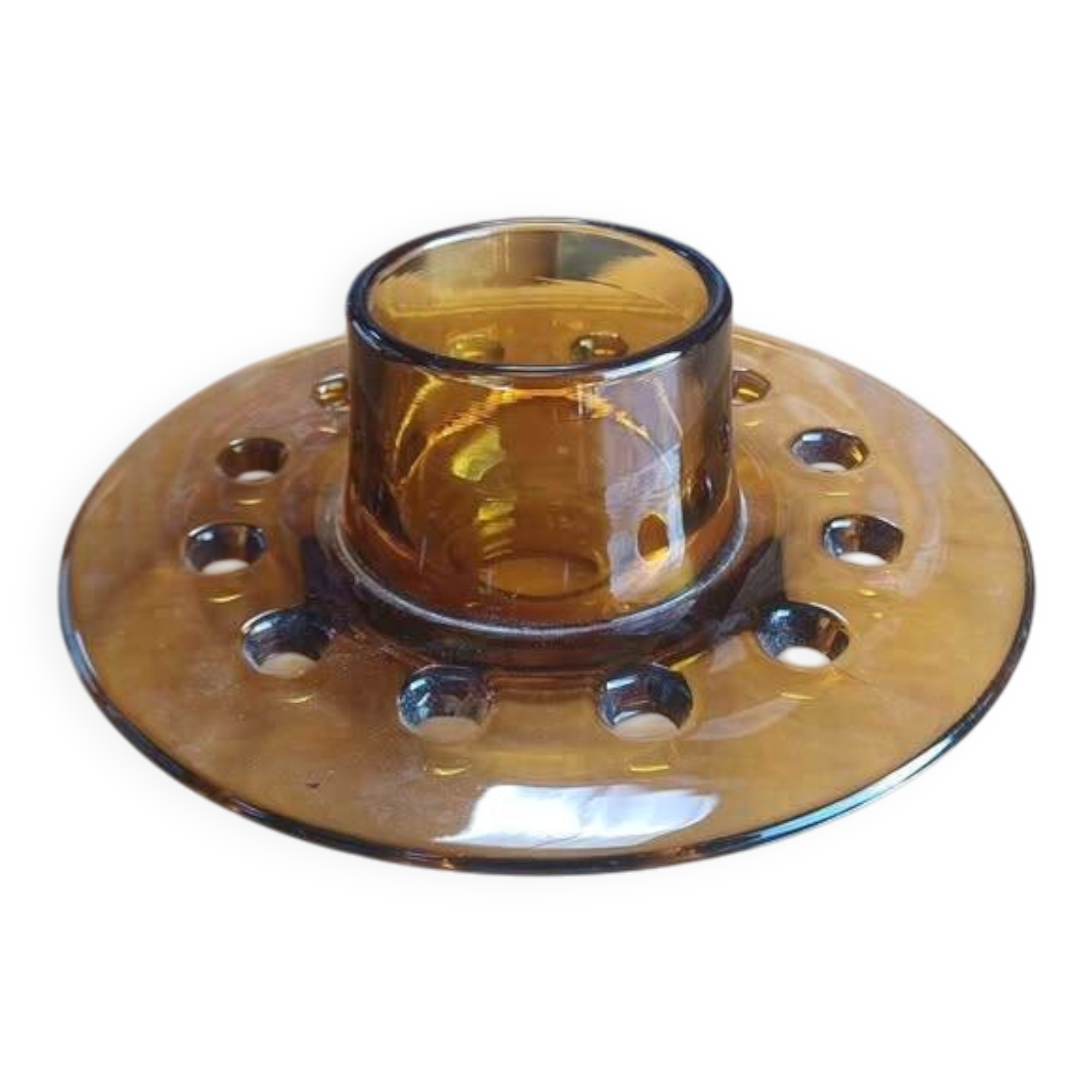 Vintage amber glass centerpiece