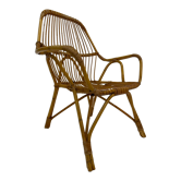 Rattan easy chair by Dirk van Sliedregt Rohe Noordwolde 1960 in the Netherlands