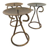 Set of 3 wrought iron candle holders