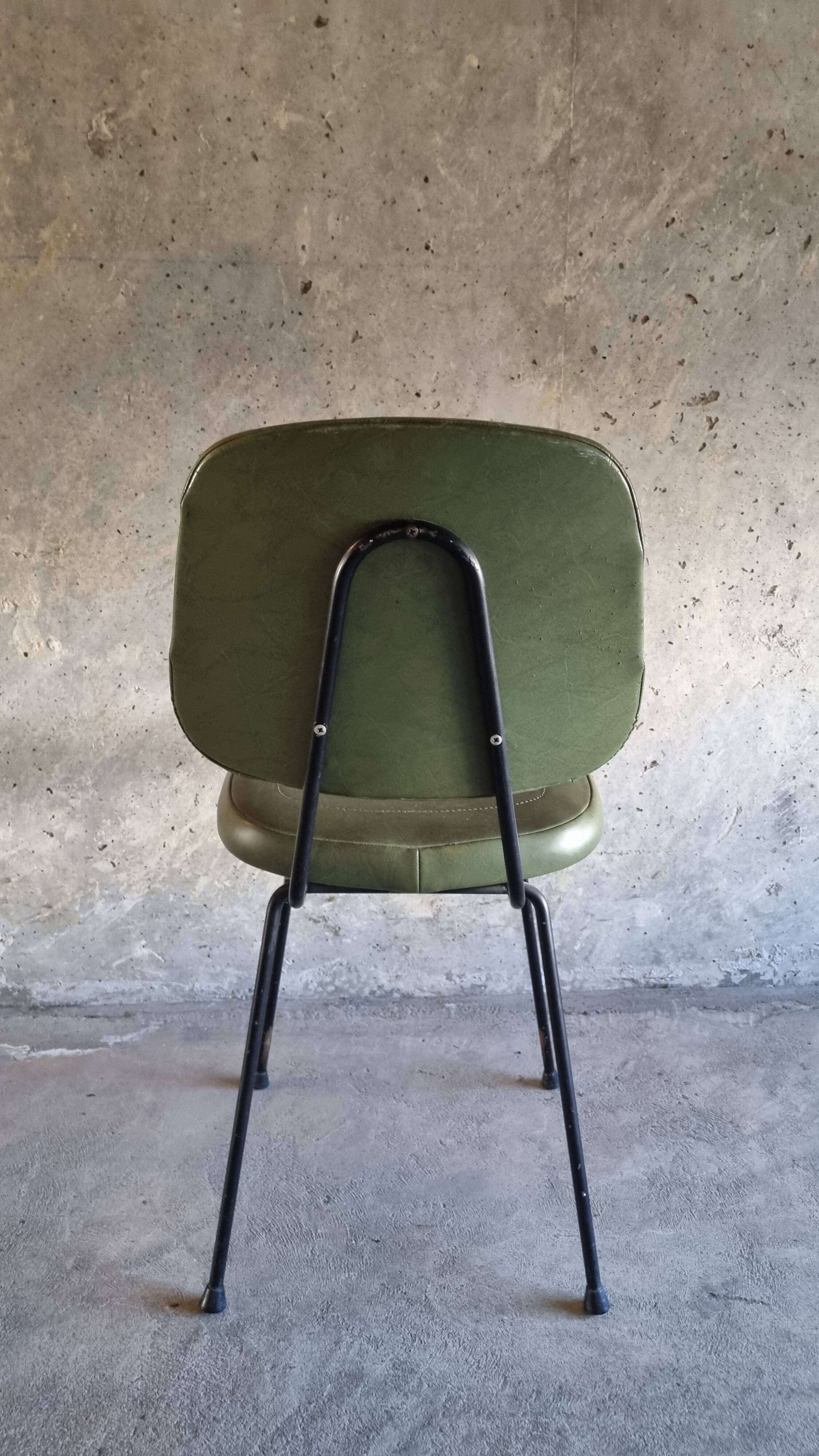 set of 4 vintage green chairs