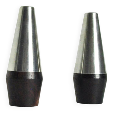 Danish Modern Pair of Rosewood and Stainless Steel Salt and Pepper Shakers