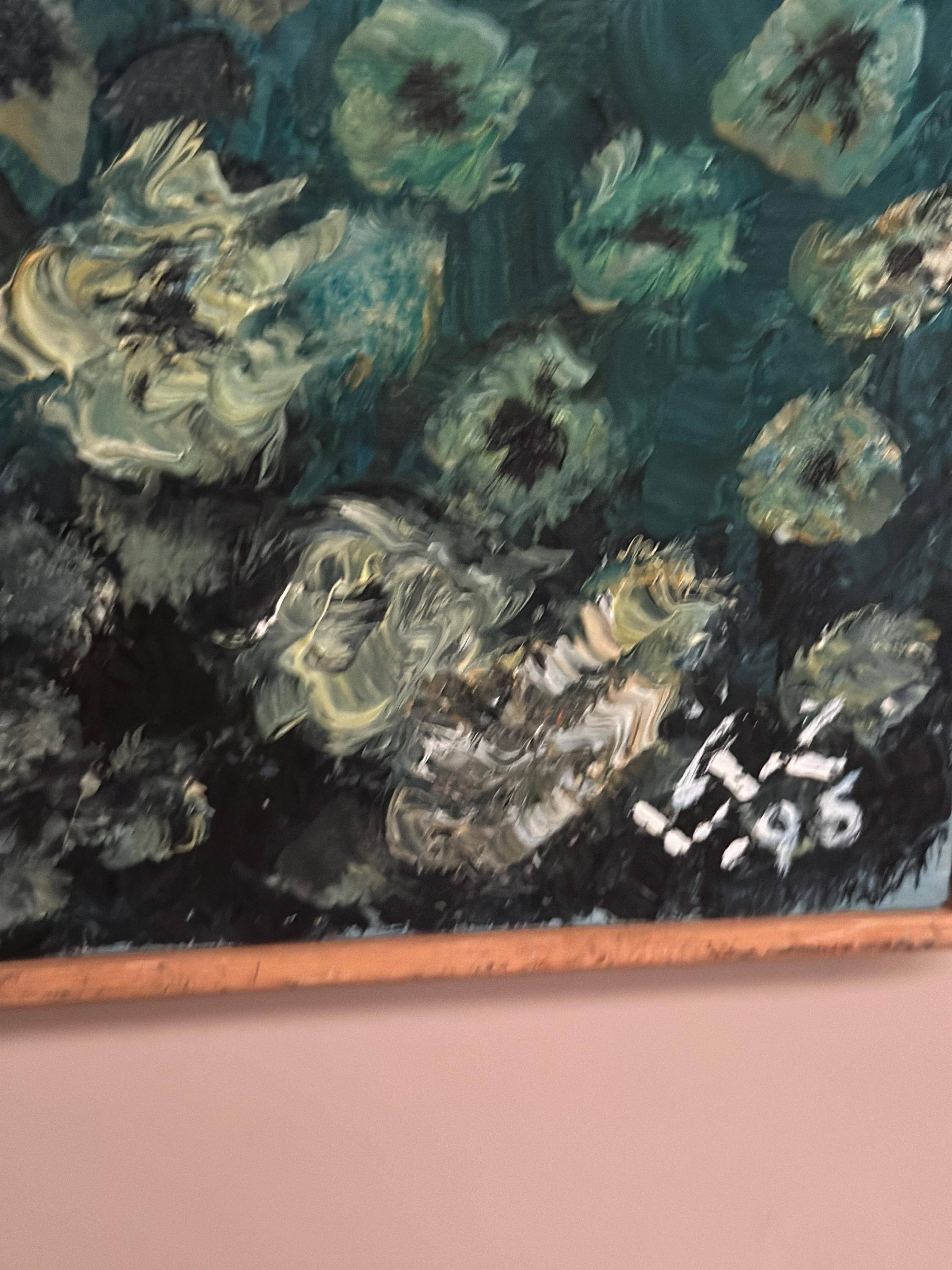 Original Swedish Oil on Canvas – “Flowers” – Signed – Dated 1995 – Vintage