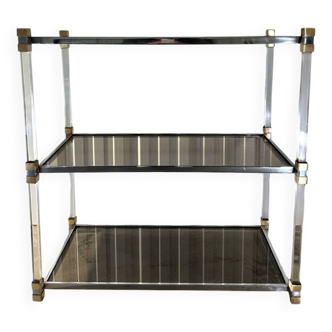 Mid-century shelf in Plexiglas and chrome