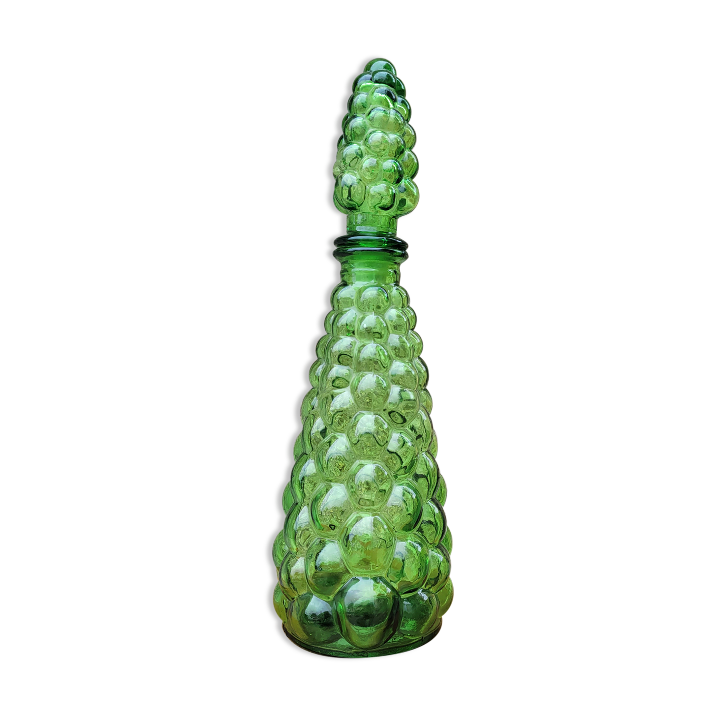 Carafe italienne en verre vert