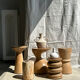 Side table, end of sofa in natural mango monoxyl conical tray H:50cm