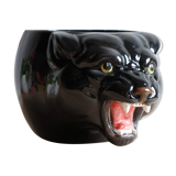 Black panther ceramic planter from the 60s, Italy